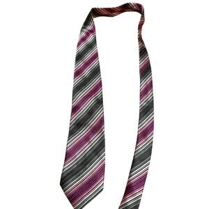 Vintage Bruno Piatelli Pure 100% Silk Tie Mixed Purple and Grey